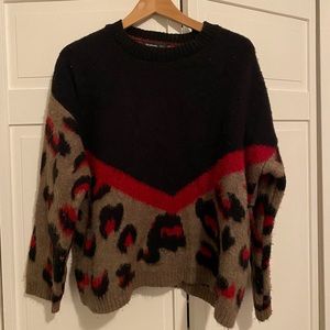 Red & Black animal print sweater